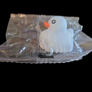 Dutch Bros Ghost White Rubber Duck with Orange Beak